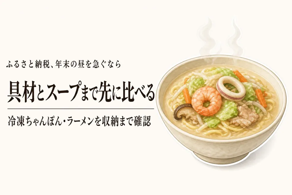 ふるさと納税の冷凍ちゃんぽん・冷凍ラーメン｜年末年始の昼食を具材付きと冷凍庫の収まりで選ぶ