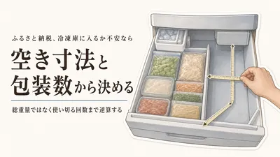 ふるさと納税の冷凍肉・魚は何回分？小分け包装と冷凍庫の空きスペース確認表