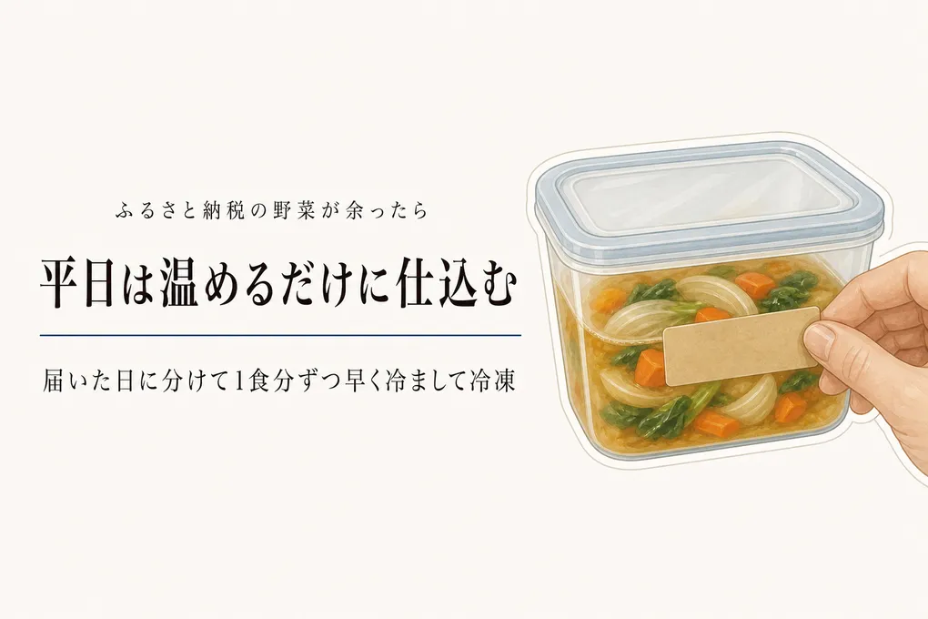ふるさと納税の野菜を冷凍スープに｜余らせず、温めるだけで食べられる仕込み方
