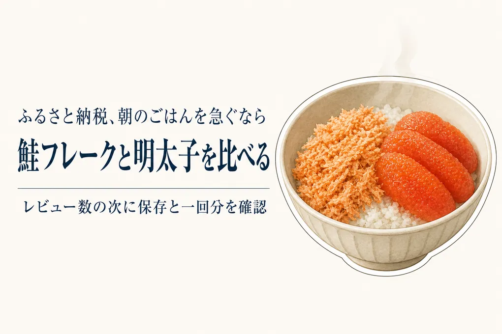 ふるさと納税の鮭フレーク・辛子明太子ランキング｜レビュー数順で朝食の保存と一回量を比べる